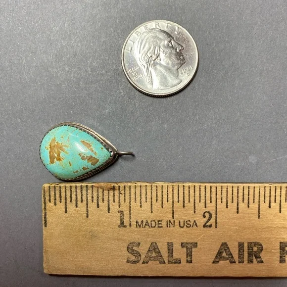 Vintage turquoise sterling silver pendant - Picture 3 of 5